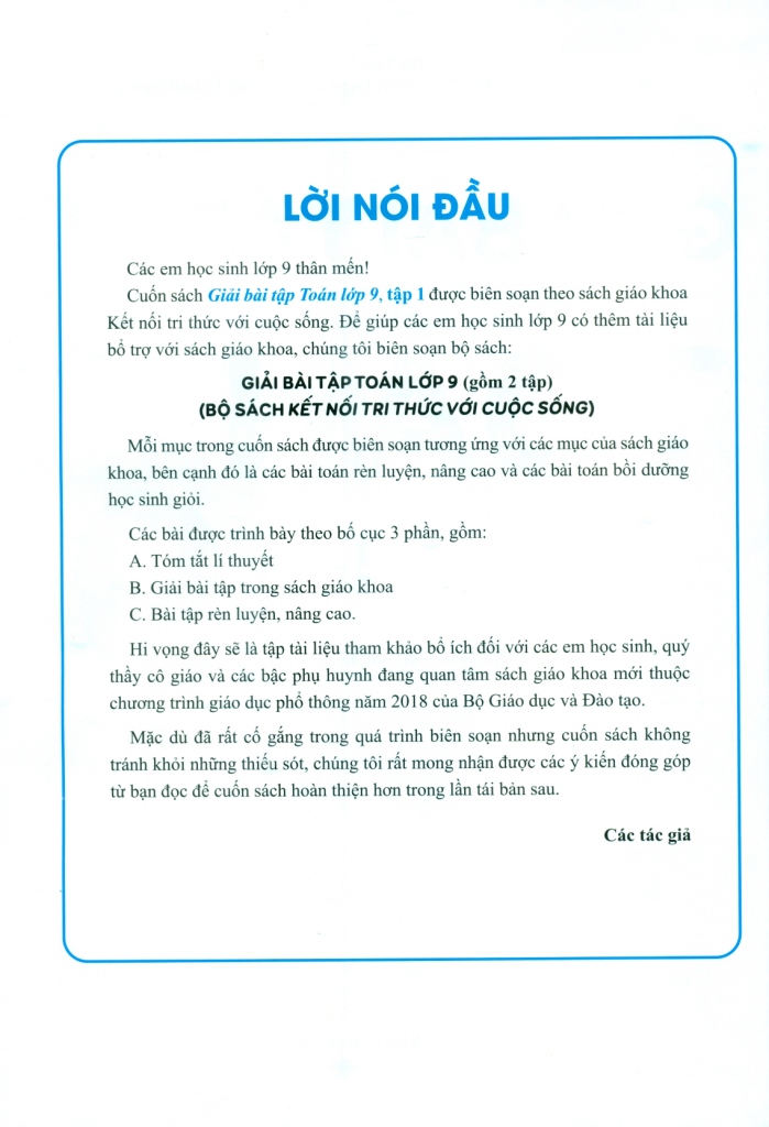GIẢI BÀI TẬP TOÁN LỚP 9 - TẬP 1 (Bám sát SGK Kết nối tri thức)